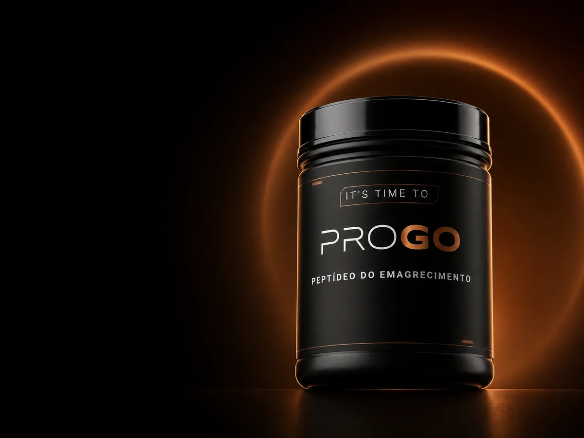Pote do PROGO, peptídeos do salmão para emagrecimento, com iluminação cobre